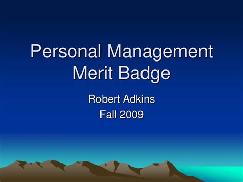 Ppt Personal Management Merit Badge Powerpoint Presentation Free