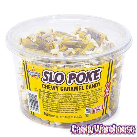 Slo Poke Bite Size Caramel Candy 160 Piece Tub Candy Warehouse
