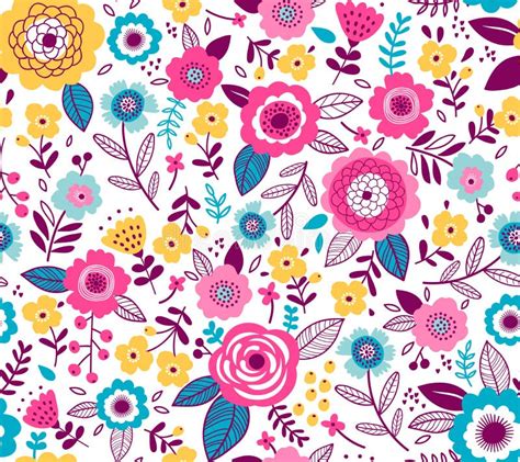 Bright Floral Pattern Stock Vector Illustration Of Blossom 86798469