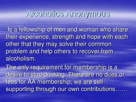 Ppt Alcoholics Anonymous Powerpoint Presentation Id3717944
