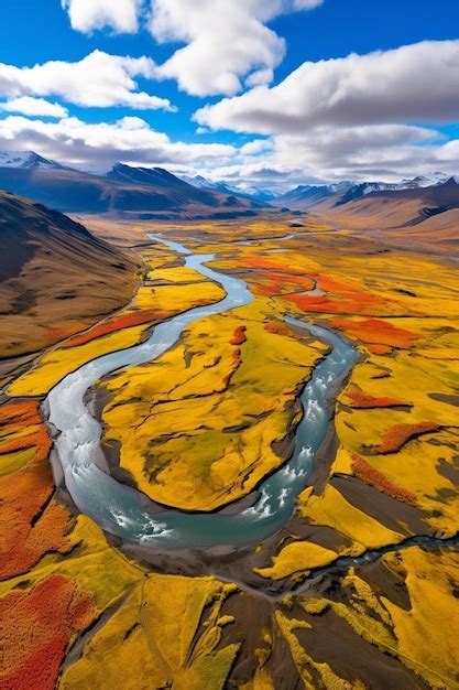 Premium Ai Image A Glacial Rivers From Above Aerial Photograph Of The