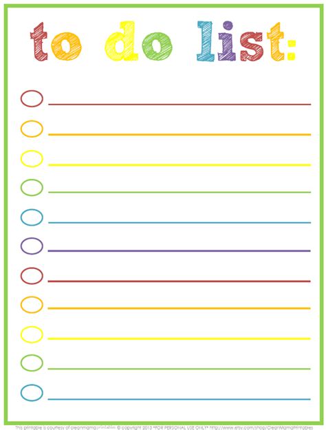 Free Printable To Do Lists Printable To Do Lists