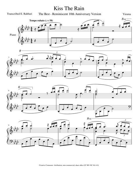 Chords notes tabs tutorial scores pdf solo cover version lyrics pieces scale charts. Yiruma - Kiss The Rain - 10th Anniversary Version (Piano) Original Audio sheet music for Piano ...