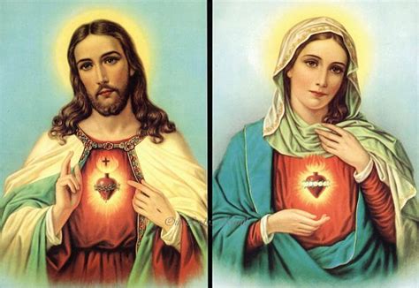 Sacred Heart Of Jesus And Immaculate Heart Of Mary Matched Set Of Two