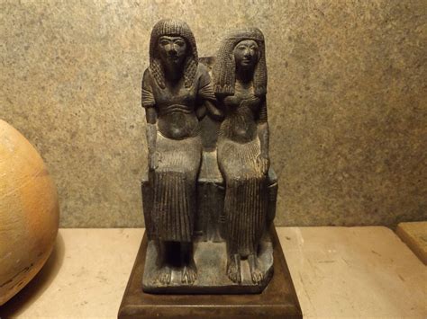 Egyptian Statue Sculpture Museum Replica Seated Couple Late 18th Early 19th Dynasty