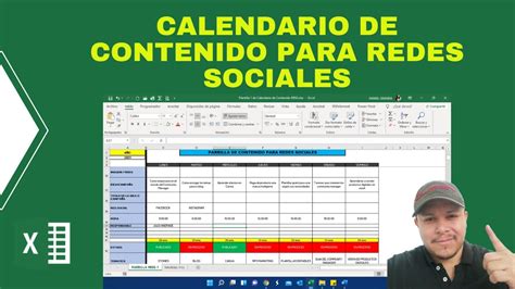 Calendario De Contenido De Redes Sociales Plantilla En Excel Youtube