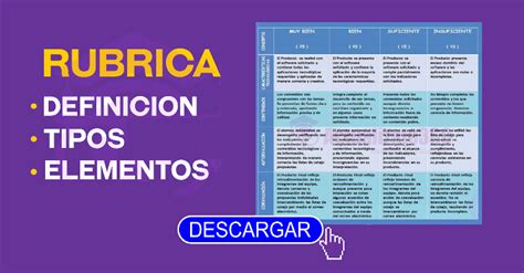Rubrica Definicion Tipos Y Elementos Ministerio De Educacion Peru