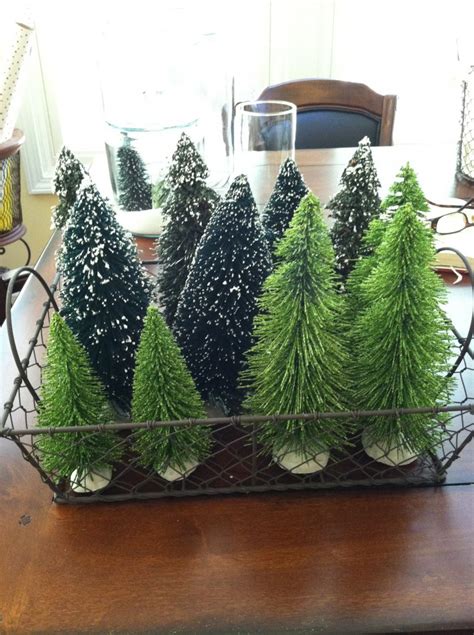 decorate  mini christmas figurines  trees