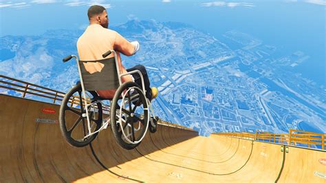 Squash all those happy plants with the rolling tyre. WHEELCHAIR VS MEGA RAMP! (GTA 5 Funny Moments / GTA 5 Mods ...