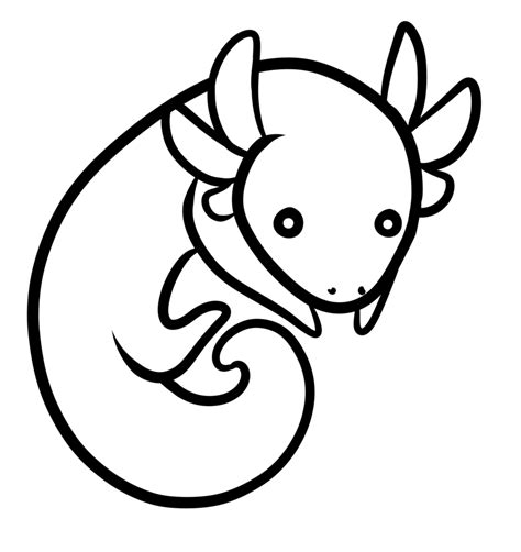Axolotl Coloring Page Axolotl Line Drawing B Coloring Pages Animal