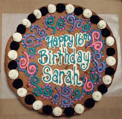 Swirly pattern cookie cake. | Cookie cake designs, Cookie cake decorations, Cookie cake birthday