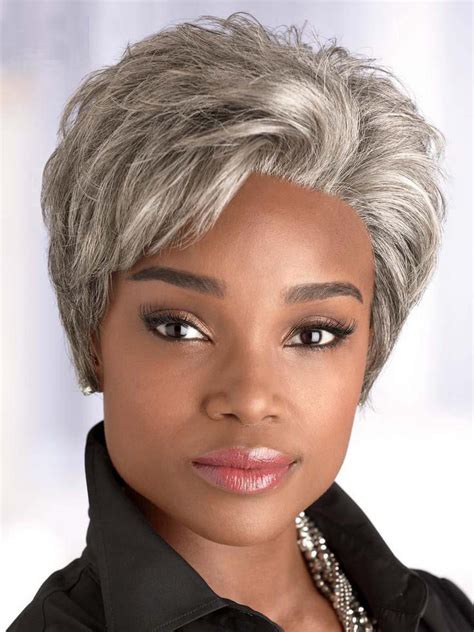 Wigs For Older Black Women Synthetic Short Straight Capless Older Women Wigs