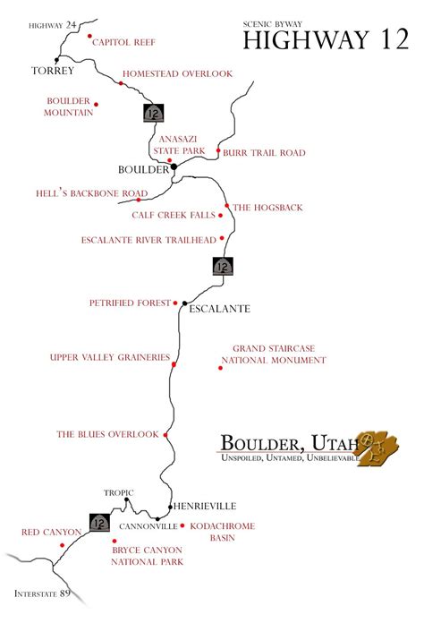 Scenic Byway 12 Utah Map Interactive Map