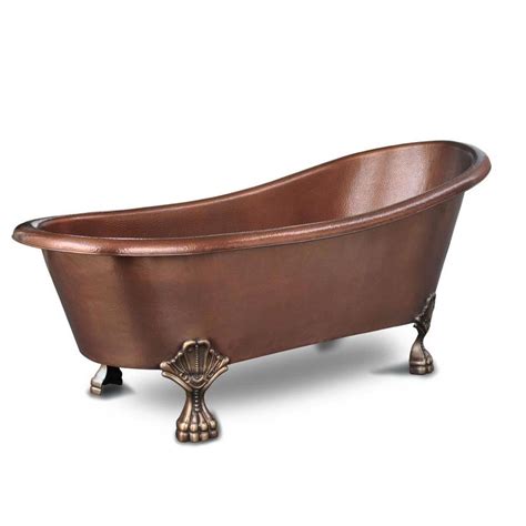 Freestanding clawfoot bathtubs from a variety of eras. SINKOLOGY 67.5-in Antique Copper Oval Front Center Drain ...