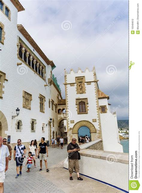 Medieval Street In Sitges Old Town Spain Editorial Photography Image