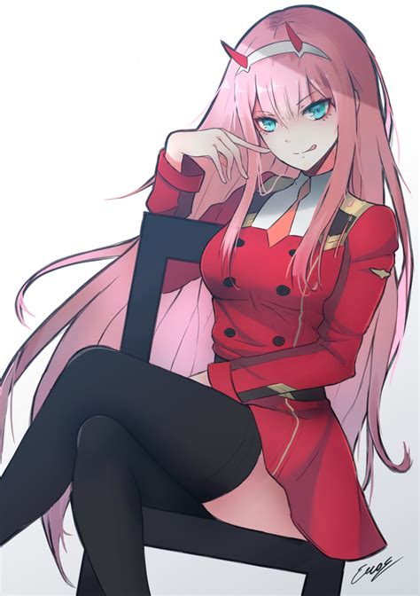 Darling In The Franxx Zero Two - darling in the franxx zero two (darling in the franxx) horns tagme thighhighs uniform | #446883