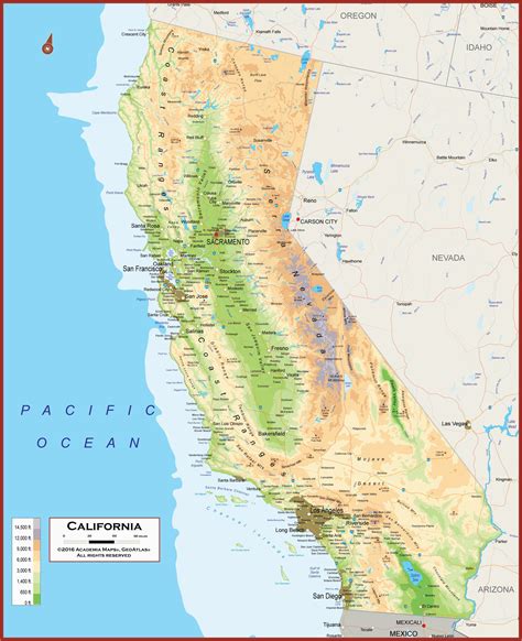 California Physical Map By Maps Com From Maps Com Wor