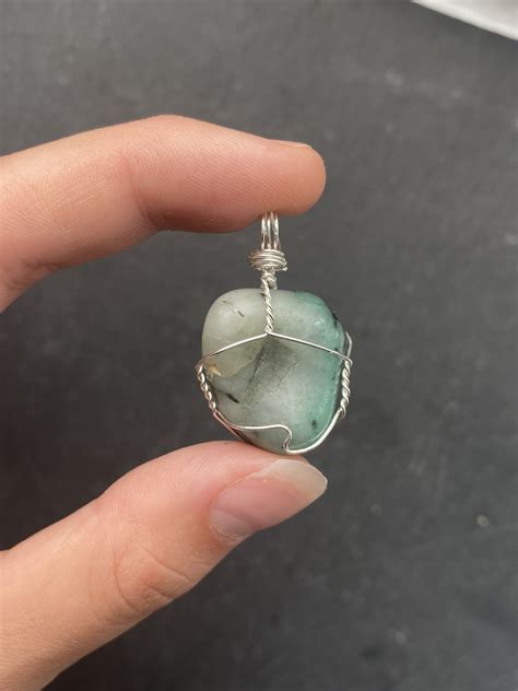 Natural Turquoise Crystal Necklace Wrapped In Sterling Silver Etsy