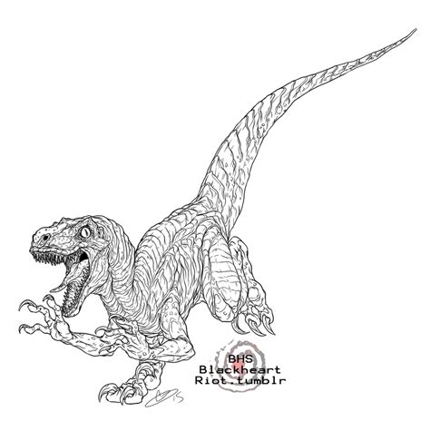 Coloring Pages Velociraptor Blue Jurassic Coloring Pages