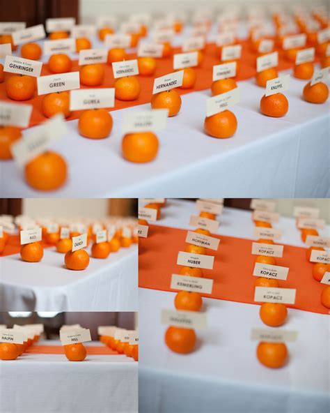 Place Cards Keeping Up With The Vibrant Orange Theme Here Comes The