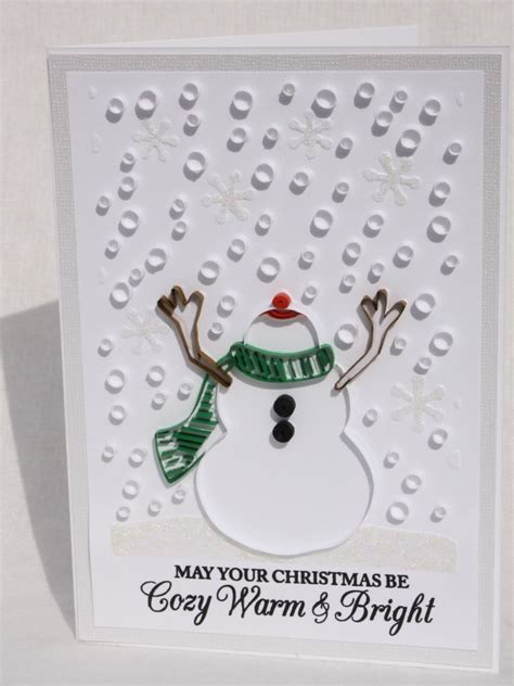 Quilled Snowman Holiday Greeting Card Layered With Glitter Etsy