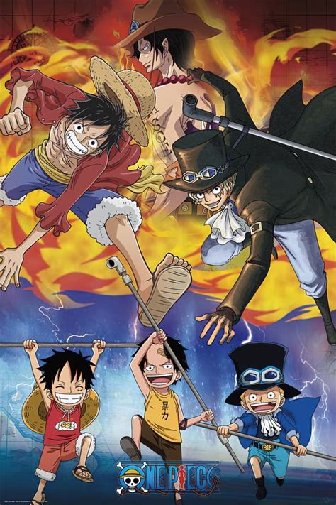 One Piece Manga Anime Tv Show Poster Ace And Sabo And Luffy Size 24