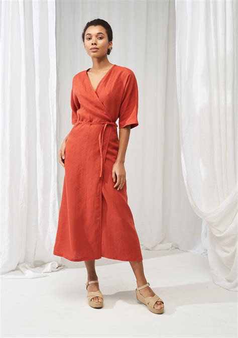 Linen Maxi Wrap Dress Savannah Linenhandmadestudio Com