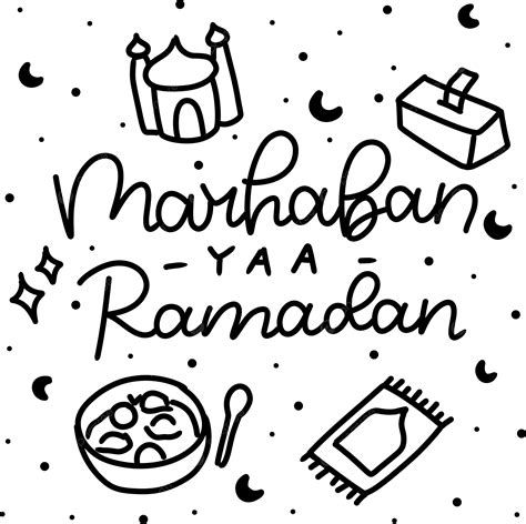 Letras De Marhaban Yaa Ramadã Com Rabiscar Tapetes De Oração De Uma