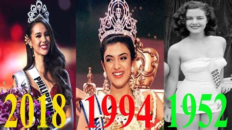 All Miss Universe Winners List From 1952 To 2018 Youtube