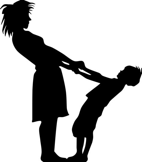 Clipart Mother And Son Minus Ground Silhouette