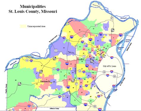 St Louis County City Map Cities And Towns Map