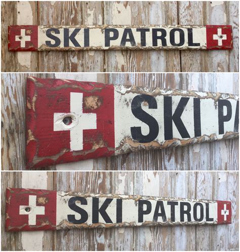 Set Of 4 4 Ft Rustic Style Ski Signs Great For Mountain Lodge Ski