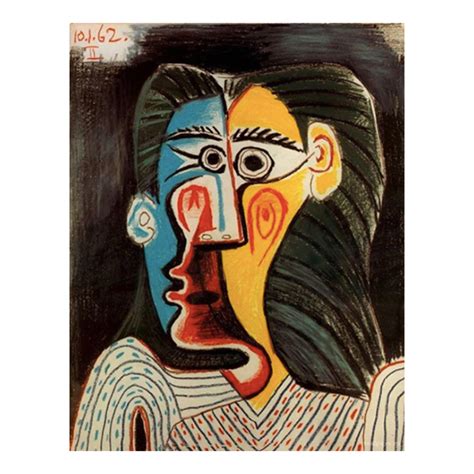 Picasso now moved from style to style, experimenting with painting and sculpture and becoming involved with the surrealist movement. Face of Woman, Pablo Picasso (1962) - Moon Man Studios ...