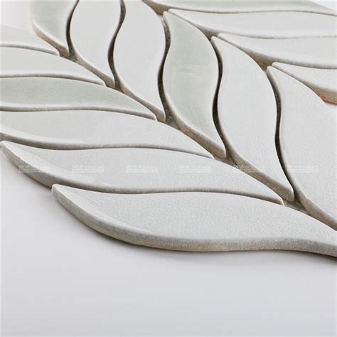Leaf Shape Handmade Tiles For Bathroom Kitchen Backsplash