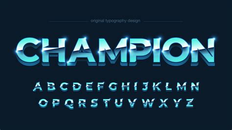 Bright Blue Chrome Uppercase Bold Alphabet 940977 Vector Art At Vecteezy