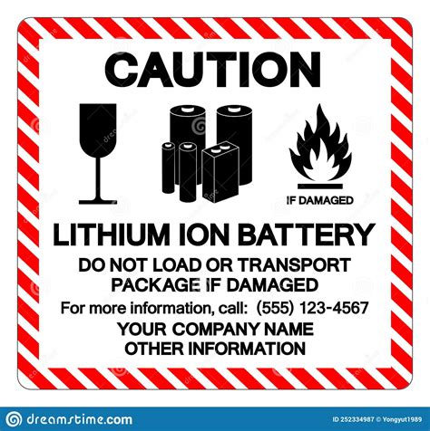 Caution Lithium Ion Battery Symbol Sign Vector Illustration Isolate