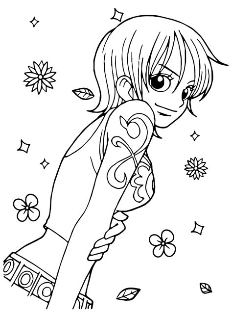 Color Page Nami One Piece Free Printable Coloring Pages