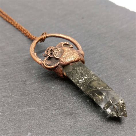 Steampunk Crystal Point Electroformed Pendant By Lunarlabyrinth On Etsy
