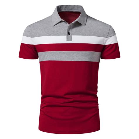 buxkr golf polo shirts for men short sleeve fashion casual mens shirts color block cotton gym