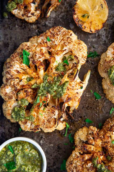Grilled Cauliflower Steaks With Chimichurri Tasty Made Simple