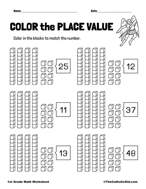Place Value Color By Number Worksheets Activities For Tens Hundreds Thousands Place Value