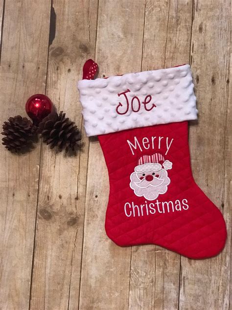 Monogrammed Christmas Stocking Name On Stocking Personalized Etsy