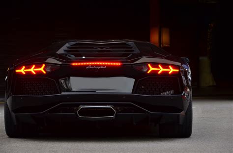 Picture Lamborghini Aventador Lp700 4 Black Auto Back View