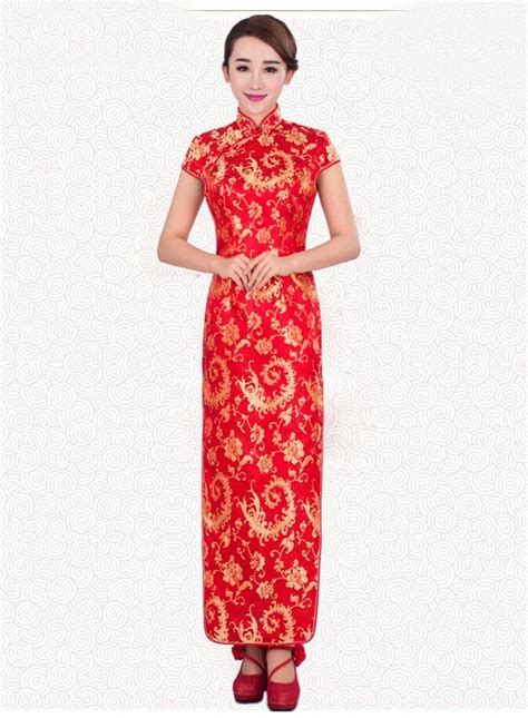 High Quality Red Handmade Embroidery Chinese Cheongsam New Style Women