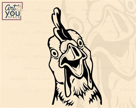 Funny Chicken Face Svg Png Dxf Rooster Clipart Farm Vector Download Art4youspace