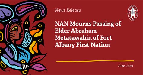NAN Mourns Passing of Elder Abraham Metatawabin of Fort Albany First
