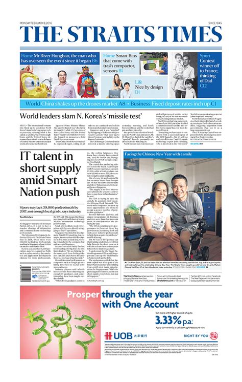 Frontpage | new straits times : The Straits Times - IT Talent in Short Supply Amid Smart ...