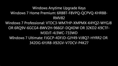 Windows Anytime Upgrade Keys Youtube