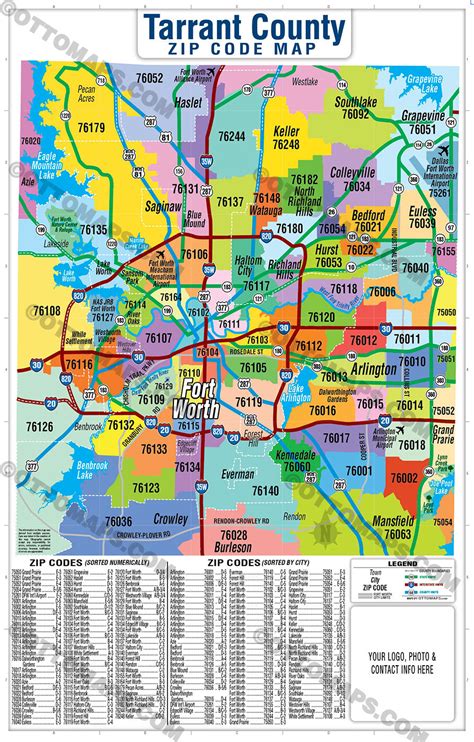 Dallas Fort Worth Zip Code Map Zip Codes Colorized Ph