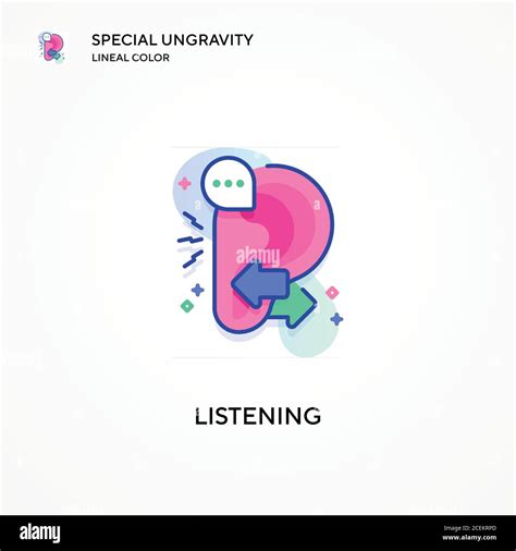 Listening Special Ungravity Lineal Color Icon Modern Vector